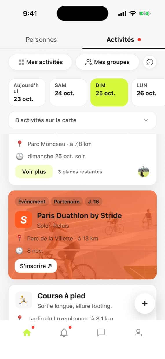 Un événement promu dans le fil d’Athlnet